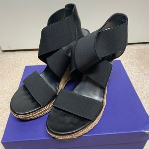Stuart Weitzman espadrille wedges size 39 1/2… Black color